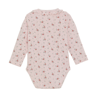 Langarm Body Veiled Rose Rosa mit Blumenprint von En Fant