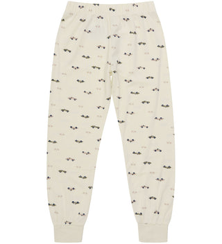 Bambus Langarm Pyjama Set Beige mit Autoprint von Minymo
