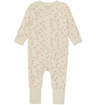 Bambus Pyjama Beige mit Blumenprint von Minymo
