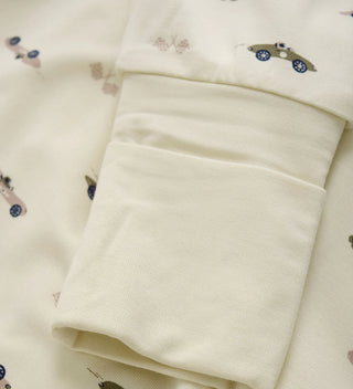 Bambus Pyjama Beige mit Autoprint von Minymo mi
