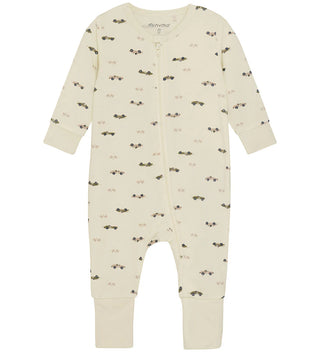 Bambus Pyjama Beige mit Autoprint von Minymo mi