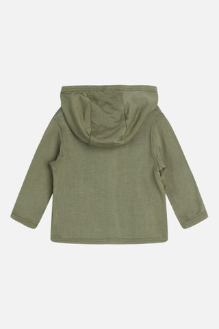 Bambus Jacke Khaki mit Kapuze von Hust & Claire