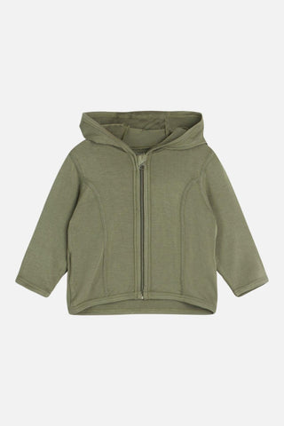 Bambus Jacke Khaki mit Kapuze von Hust & Claire