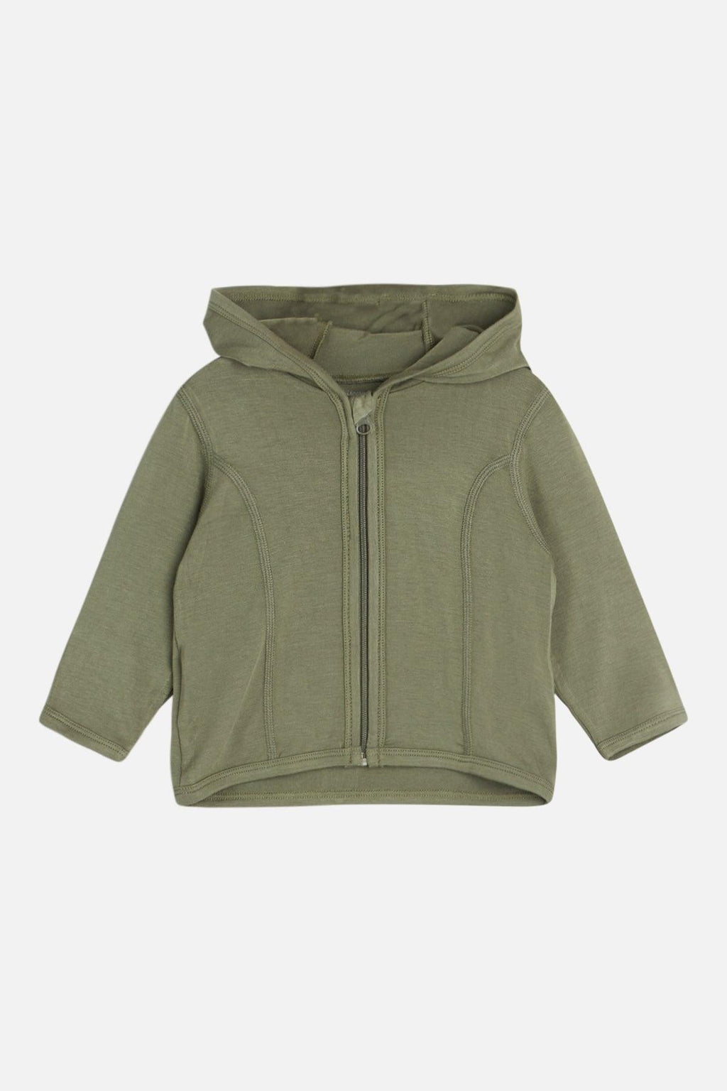 hust and claire bambus viskose Bambus Jacke Khaki mit Kapuze von Hust & Claire – Ella's Kinderboutique