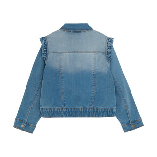 Jeansjacke mit Blumenstickerei von Minymo