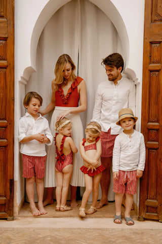 Bikini Riad Red Girls Rot und Weiss gestreift von elle and rapha