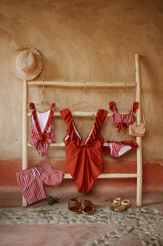 Bikini Riad Red Girls Rot und Weiss gestreift von elle and rapha