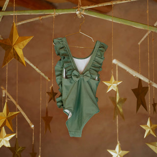 Badekleid Leopard Green Girls von elle and rapha