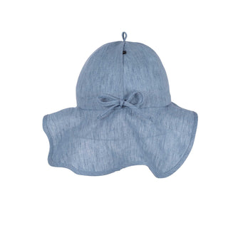 Leinenhut mit Nackenschutz Jeansblau von Pure Pure