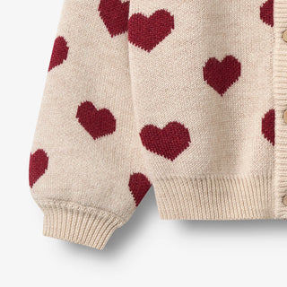 Strickjacke Jacquard Hearts von Wheat