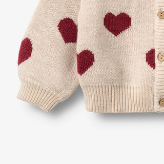 Strickjacke Jacquard Hearts von Wheat