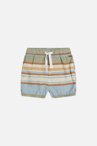 Kurze Hose Hellblau Khaki Beige gestreift von Hust & Claire