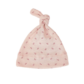 Neugeborenen Knotenmütze mit rosa Blüten von Lillymom