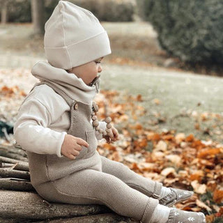 Organic Knit Dungarees / Overall Caramel von Cosy Roots