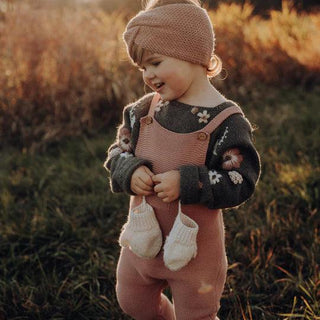 Organic Knit Dungarees / Overall Dusty Rose von Cosy Roots