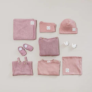 Organic Knit Dungarees / Overall Dusty Rose von Cosy Roots