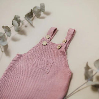 Organic Knit Dungarees / Overall Dusty Rose von Cosy Roots