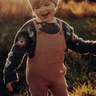 Organic Knit Dungarees / Overall Dusty Rose von Cosy Roots