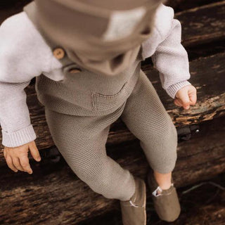 Organic Knit Dungarees / Overall Khaki von Cosy Roots