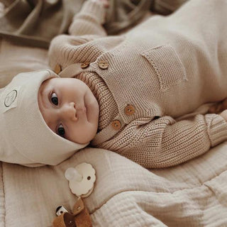 Organic Knit Dungarees / Overall Sand von Cosy Roots