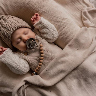 Organic Knit Dungarees / Overall Sand von Cosy Roots
