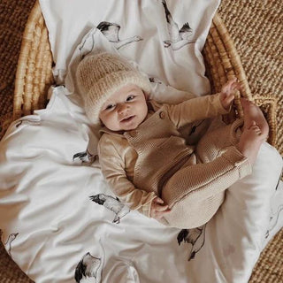Organic Knit Dungarees / Overall Sand von Cosy Roots