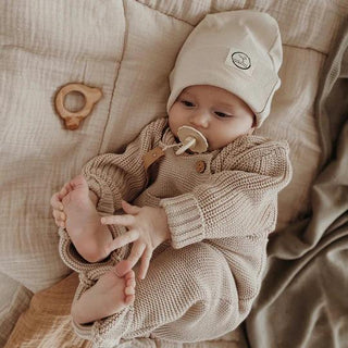 Organic Knit Dungarees / Overall Sand von Cosy Roots