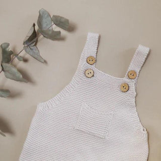 Organic Knit Dungarees / Overall Sand von Cosy Roots