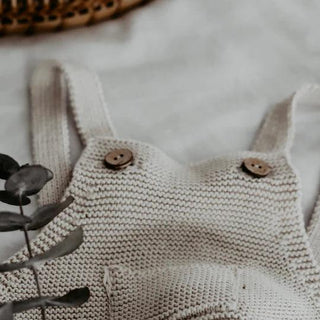 Organic Knit Dungarees / Overall Sand von Cosy Roots