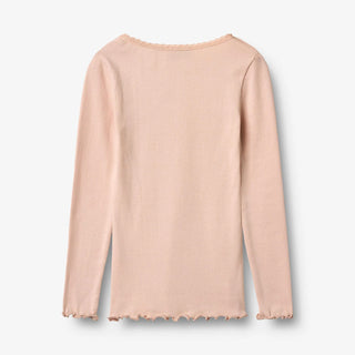 Modal Rib Langarmshirt Reese Powder Rosa von Wheat