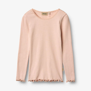Modal Rib Langarmshirt Reese Powder Rosa von Wheat
