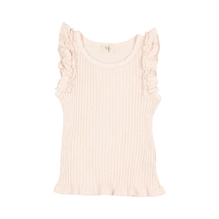 Rippen-Top mit Rüschen Rose für Kinder von Buho