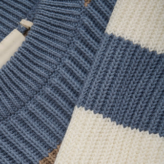Strickpullover Blau-Braun-Weiss gestreift von Minymo