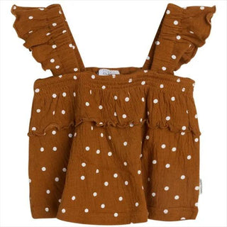 Shirt Adama Braun mit weissen Punkten von Hust & Claire