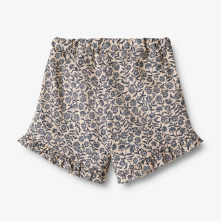 SHORTS CAMILLE BEIGE MIT BLAUEM BLUMENMUSTER VON WHEAT