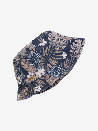Sonnenhut von Minymo in Mitternachtsblau mit Blumen Print