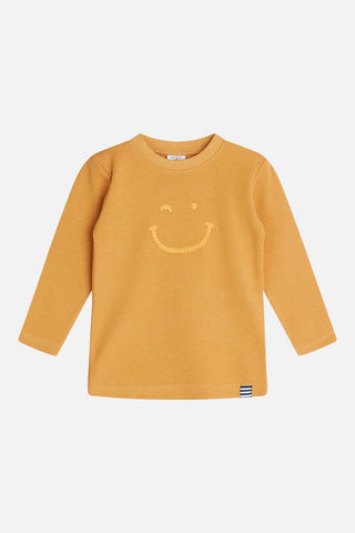 Sweatshirt Senfgelb mit Smiley für Kinder von Hust & Claire