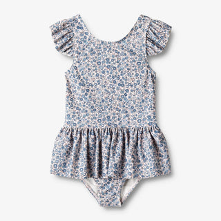 Badekleid Diddi mit blauem Blumenmuster von Wheat
