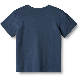 T-Shirt Kristian Navy Blue mit Haiprint von Wheat