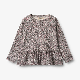 Langarm Shirt Purple Stone Flowers Blumenprint von Wheat