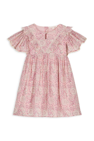 Kleid Siloe Rosa mit Gänseblumenwiese von Louise Misha