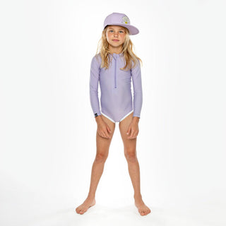 UV Badeanzug Langarm gerippt Lavendel von Beach & Bandits