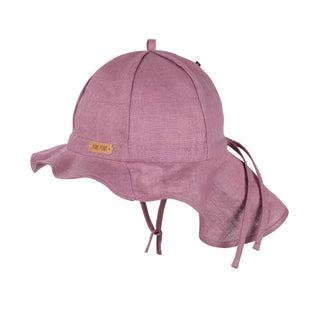 Leinenhut mit Nackenschutz Mauve von Pure Pure
