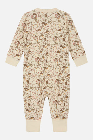 Wolle-Bambus Pyjama Manui Beige mit Eichelprint von Hust & Claire