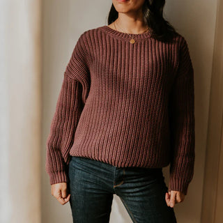 Strickpullover Fig Aubergine für Frauen von Yuki