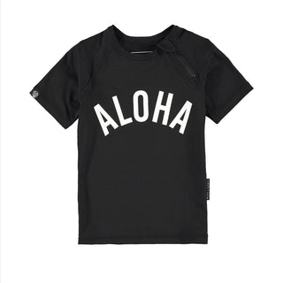 UV Badeshirt ALOHA kurzarm Schwarz von Beach & Bandits