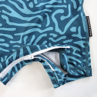 Baby UV Badeanzug Langarm Deep Ocean Blue von Beach & Bandits