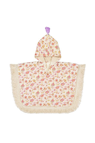 Badeponcho Mael gebrochenes weiss mit Blumenprint von Louise Misha