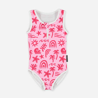 UV Badeanzug Tropical Vibes Pink von Beach & Bandits
