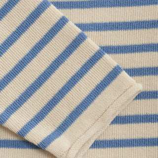 Strickpullover Hellblau-Beige gestreift von Huttelihut
